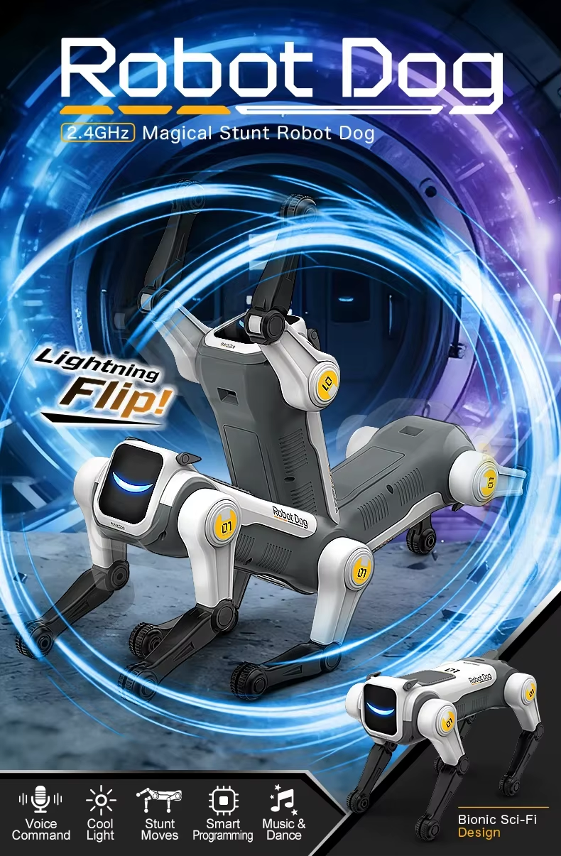 RC Mechanical Dog Intelligent AI RC Robot Dog Voice Command Programmable Singing Dancing Electronic Stunt Bionic Smart Robot Dog
