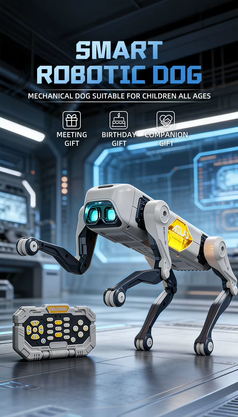 Rced NEW AI RC Smart Robot Dog, Voice & APP Control, Programming, Dancing, Singing, 1200mAh Battery，for Kids Gift & Companion