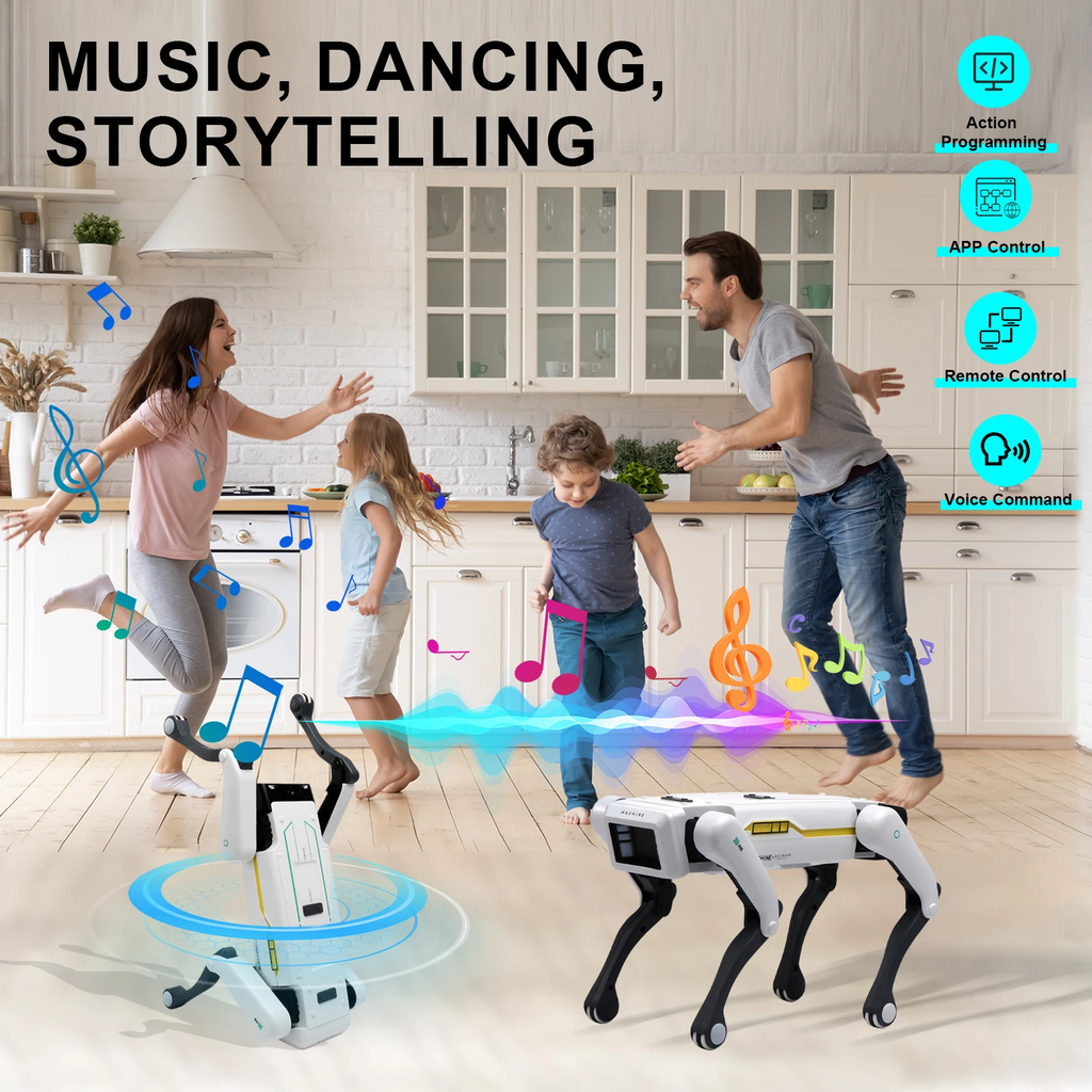 Rced Intelligent AI RC Robot Dog Voice Dialogue APP Remote Control Programming Singing Dancing Machine Dog Kids Toys