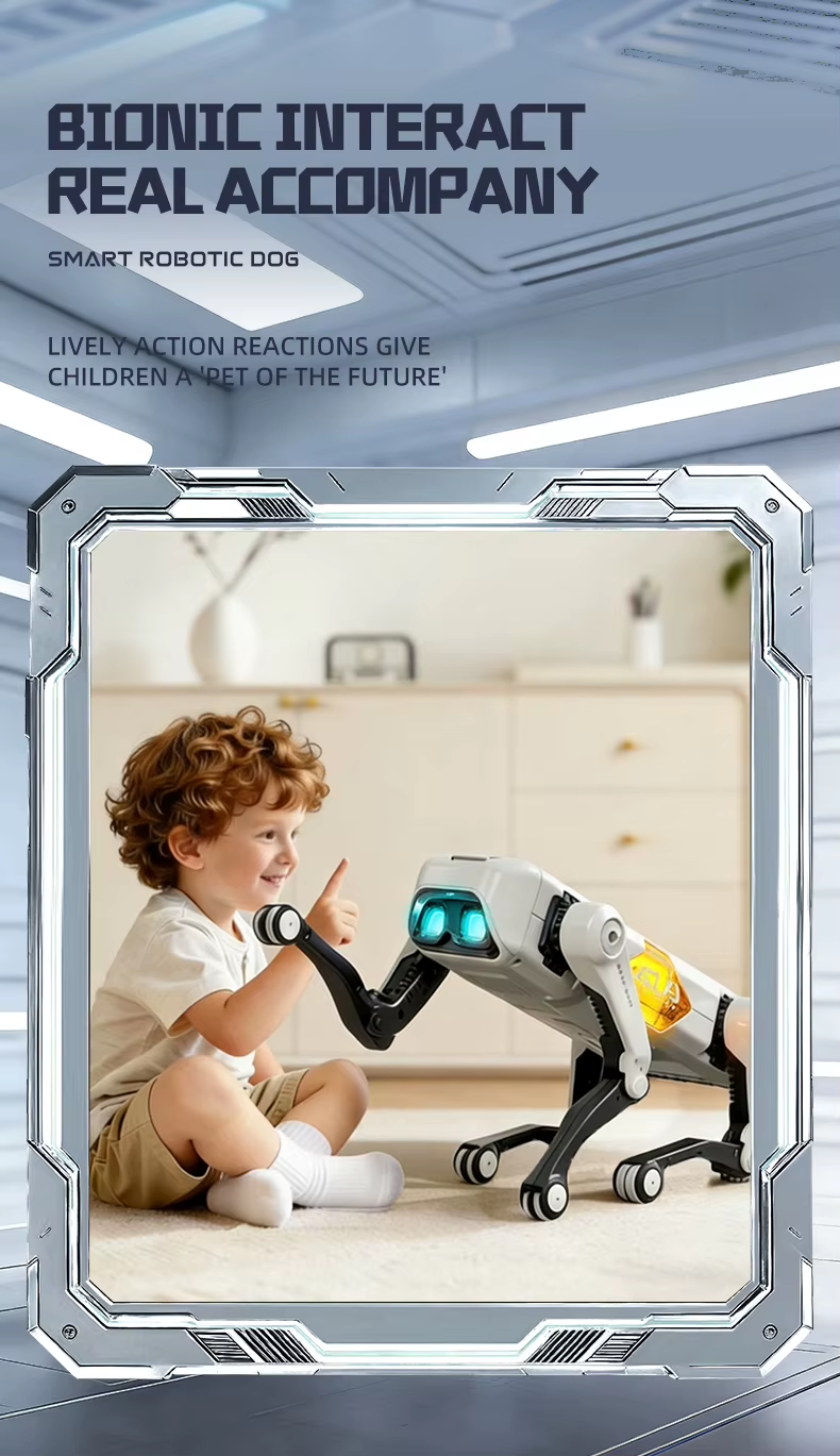 Rced NEW AI RC Smart Robot Dog, Voice & APP Control, Programming, Dancing, Singing, 1200mAh Battery，for Kids Gift & Companion