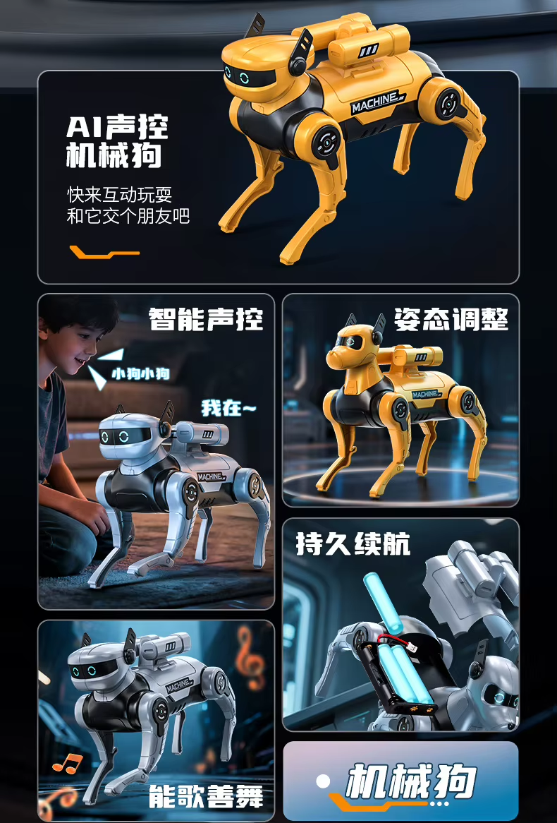 Rced Voice Control DIY Assembly AI Robot Dog Programmable Educational Electric Toy STEM Learning Gift For Boys Kids