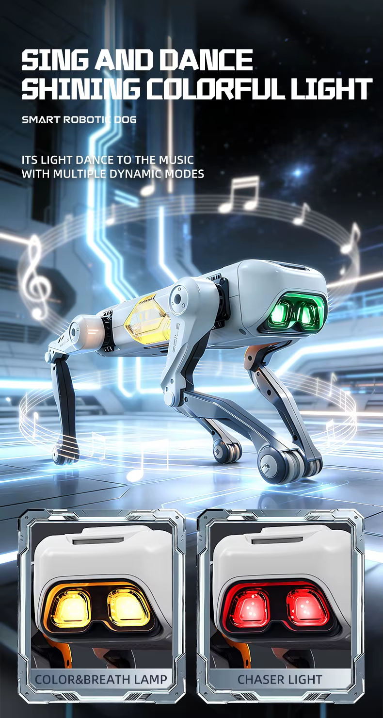 Rced NEW AI RC Smart Robot Dog, Voice & APP Control, Programming, Dancing, Singing, 1200mAh Battery，for Kids Gift & Companion