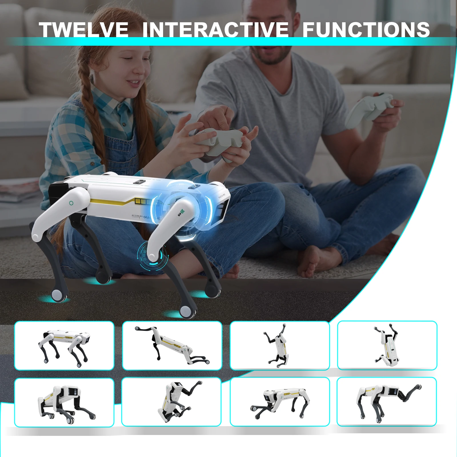 Rced Intelligent AI RC Robot Dog Voice Dialogue APP Remote Control Programming Singing Dancing Machine Dog Kids Toys