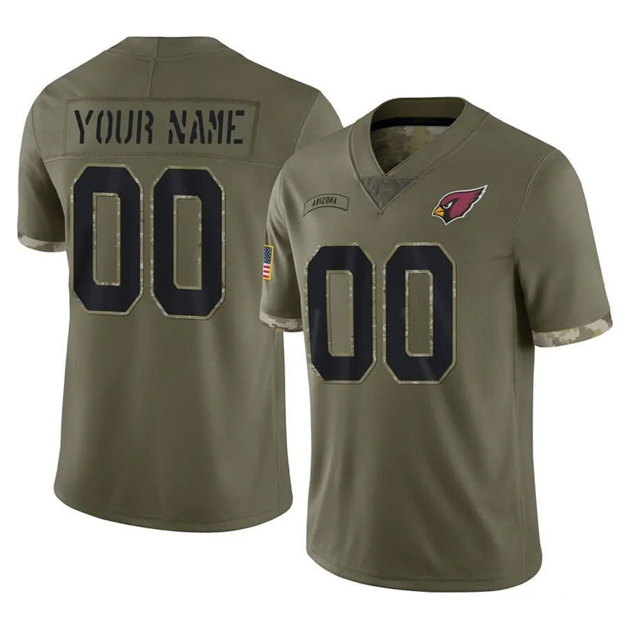 Rced Custom A.Cardinals Olive Salute To Service Limited Game Stitched Jerseys