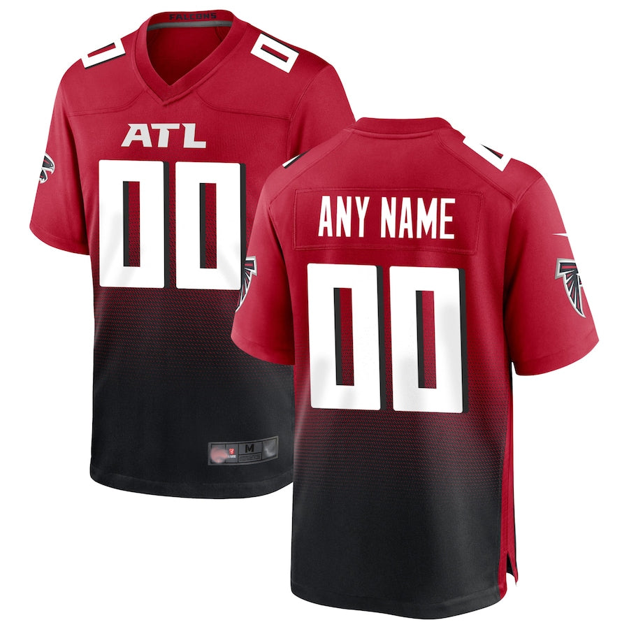 Rced Custom A.Falcons Red Replica Home Game Stitched Jerseys