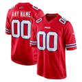 Rced Custom B.Bills Red Alternate Game Stitched Jerseys