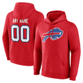 Rced Custom B.Bills Red Team Authentic Personalized Name & Number Hoodie Stitched Jerseys