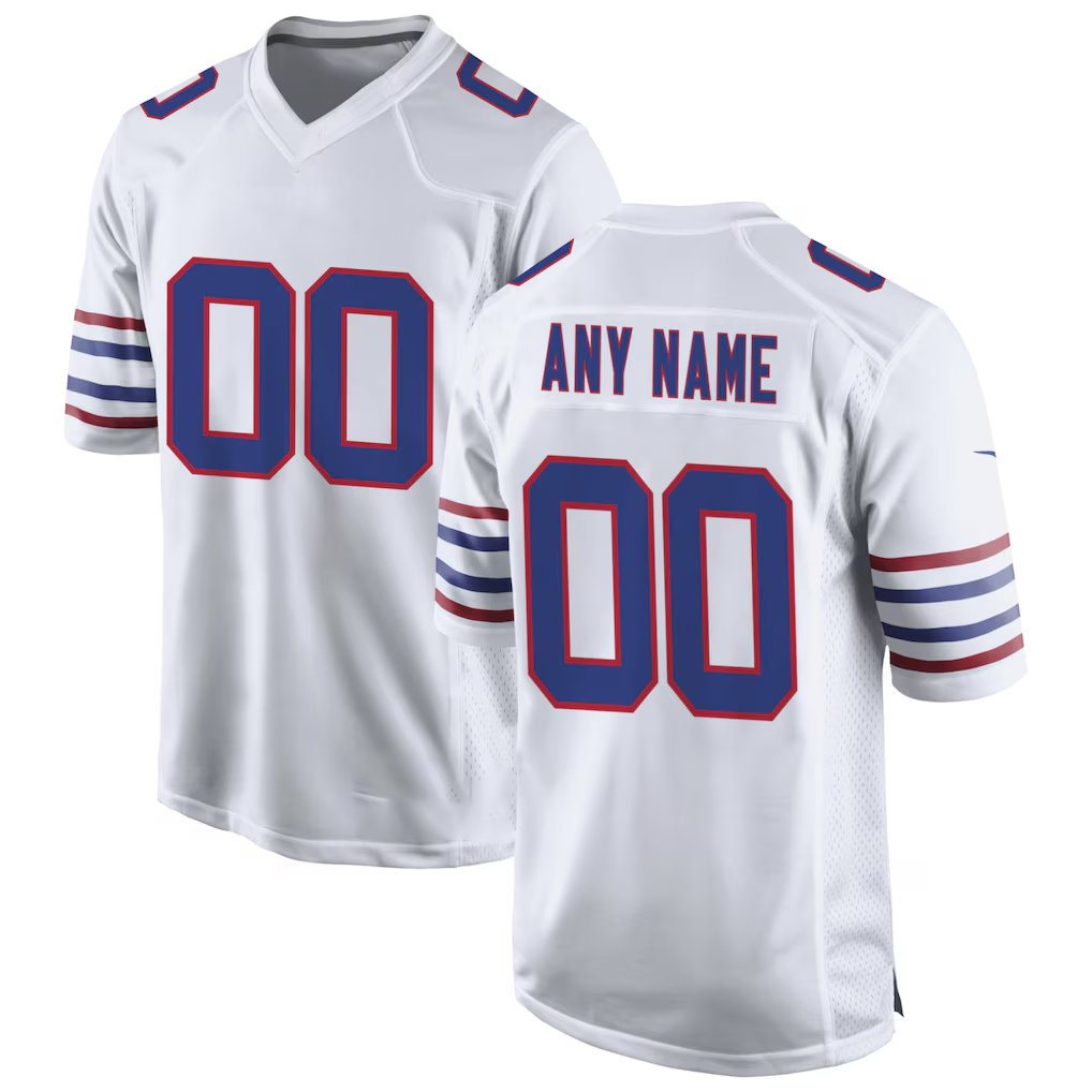 Rced Custom B.Bills White Alternate Game Stitched Jerseys