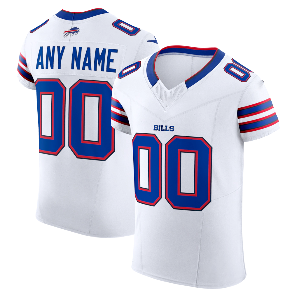 Rced Custom B.Bills White Vapor F.U.S.E. Elite Stitched Jerseys