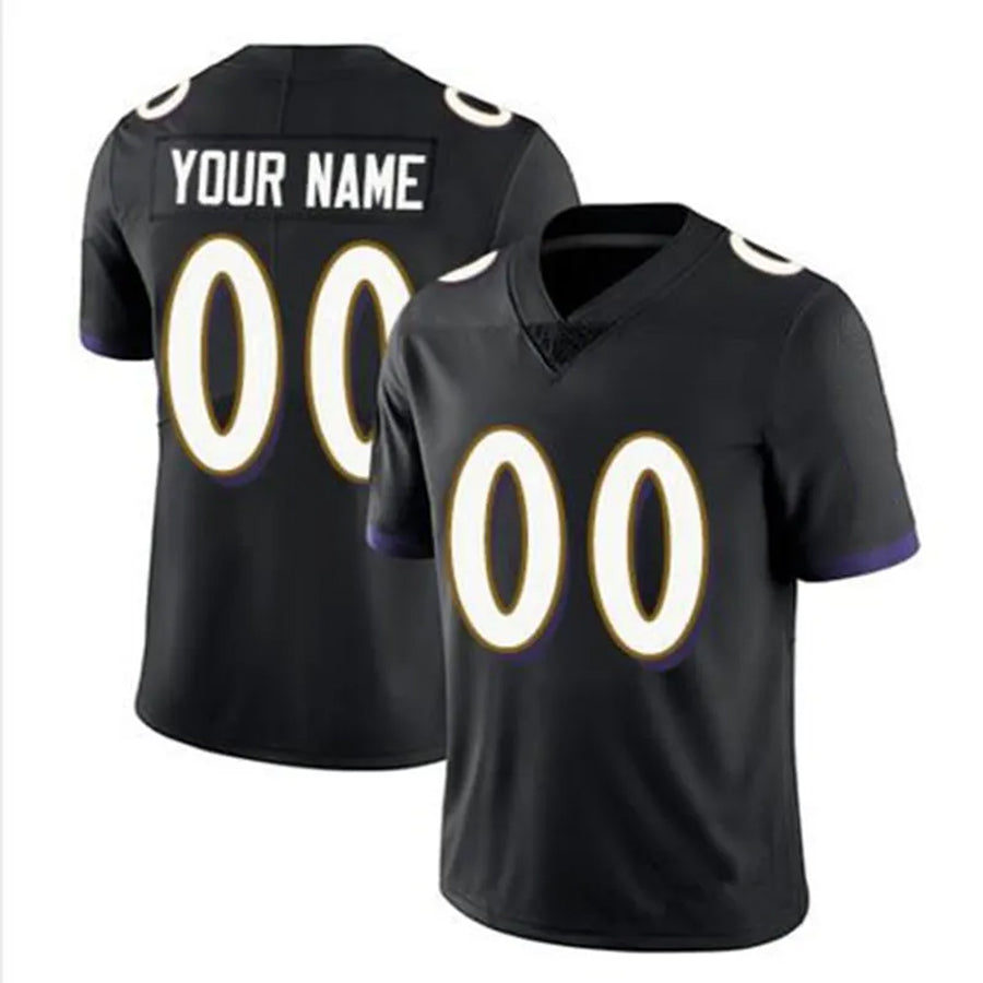 Rced Custom B.Ravens Black Replica Limited Game Stitched Jerseys