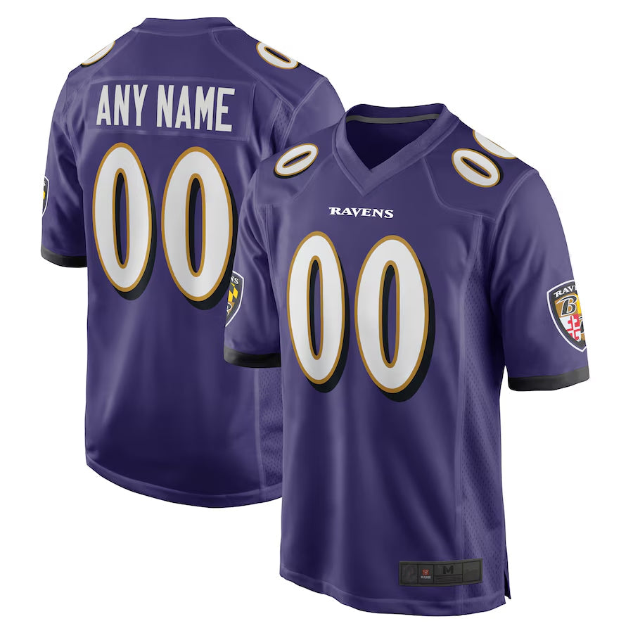 Rced Custom B.Ravens Purple Home Game Stitched Jerseys