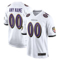 Rced Custom B.Ravens White Home Game Stitched Jerseys