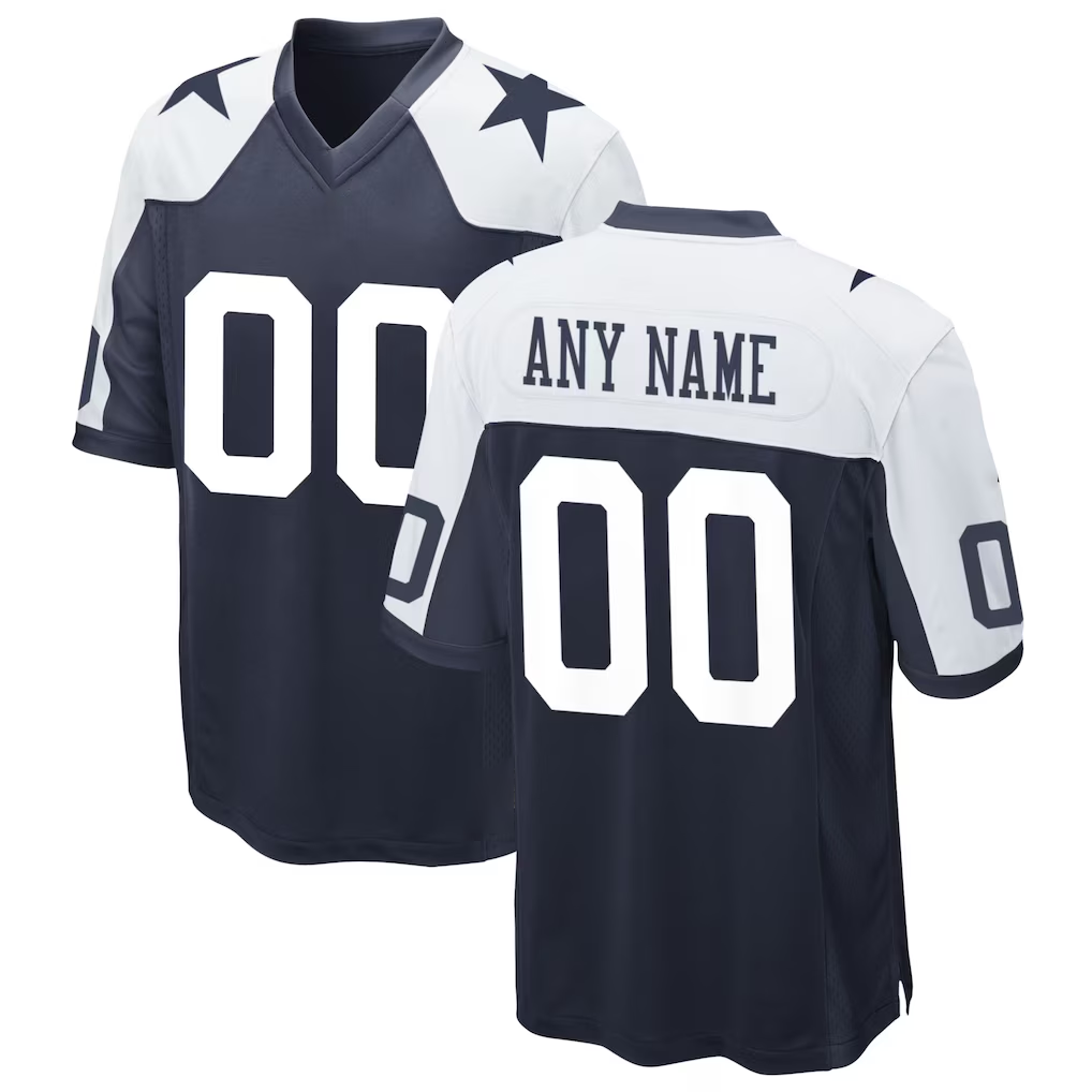 Rced Custom D.Cowboys Navy Alternate Game Jersey Stitched Jerseys