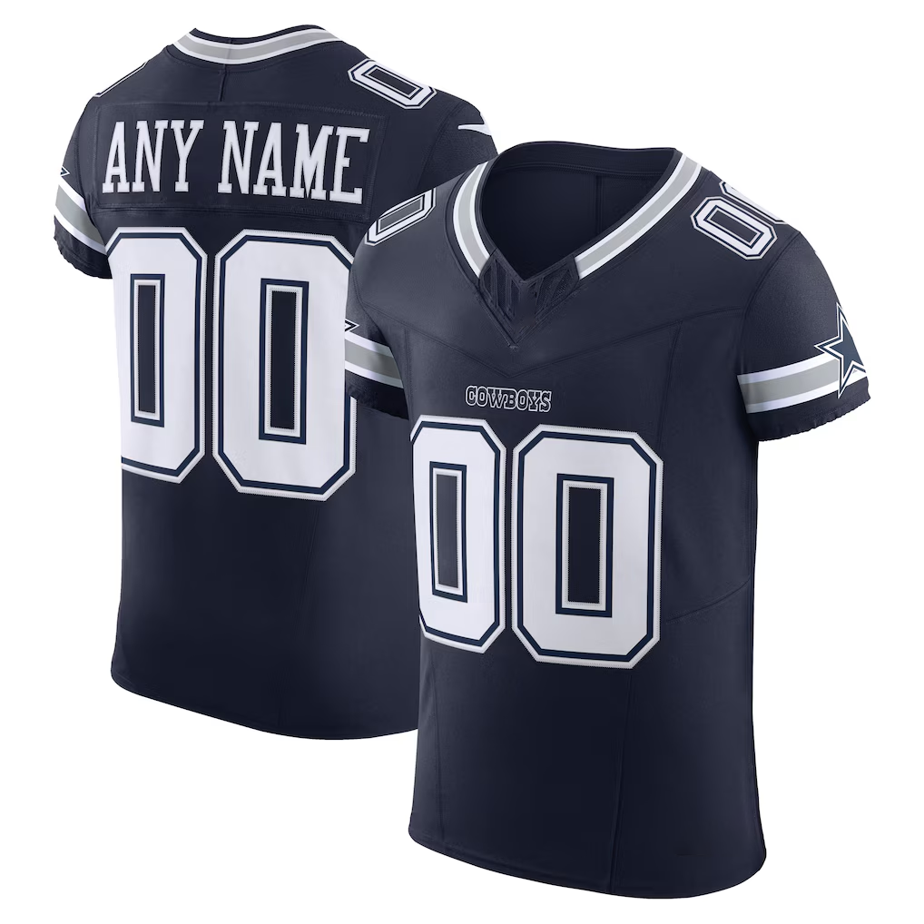 Rced Custom D.Cowboys Navy Vapor F.U.S.E. Elite Stitched Jerseys