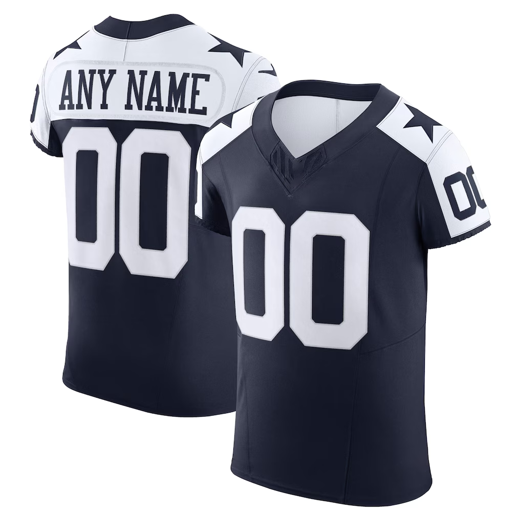 Rced Custom D.Cowboys Navy Vapor F.U.S.E. Elite Stitched Jerseys