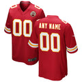 Rced Custom KC.Chiefs Red Replica Game Stitched Jerseys
