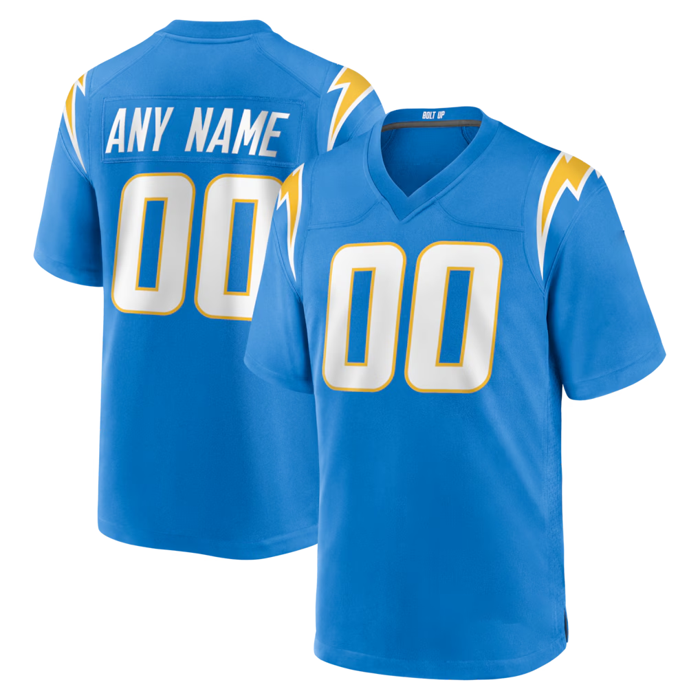 Rced Custom LA.Chargers Los Angeles Chargers Powder Blue Stitched Jerseys