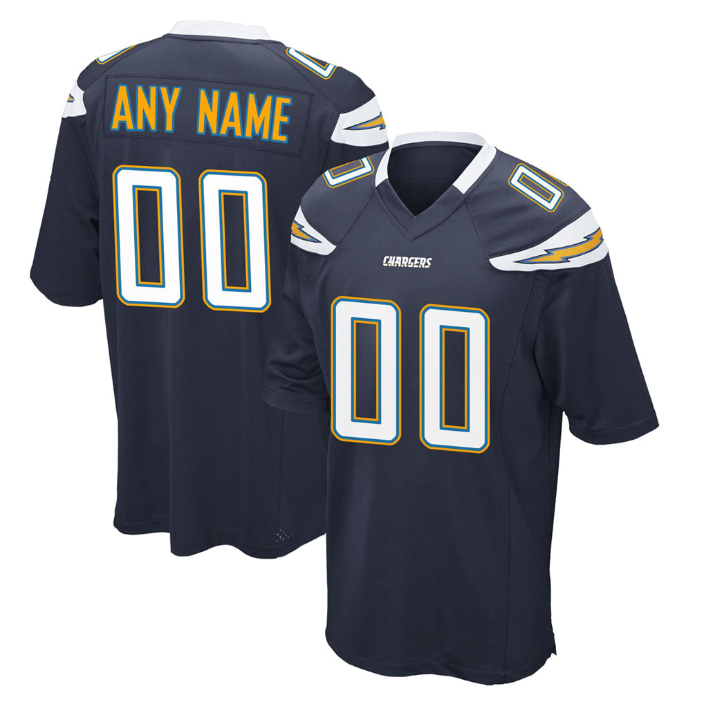 Rced Custom LA.Chargers Navy Game Stitched Jerseys