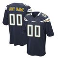 Rced Custom LA.Chargers Navy Game Stitched Jerseys