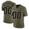 Rced Custom LA.Chargers Salute To Service Olive Limited Stitched Jerseys