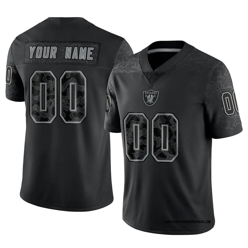 Rced Custom LV.Raiders Black RFLCTV Limited Stitched Jerseys