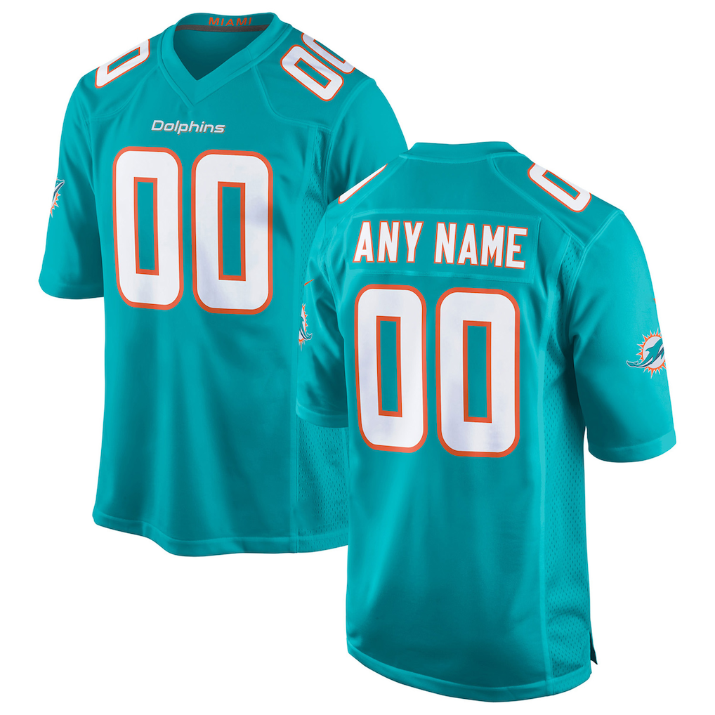 Rced Custom M.Dolphins Aqua Game Stitched Jerseys
