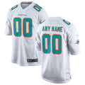 Rced Custom M.Dolphins White Game Road Stitched Jerseys