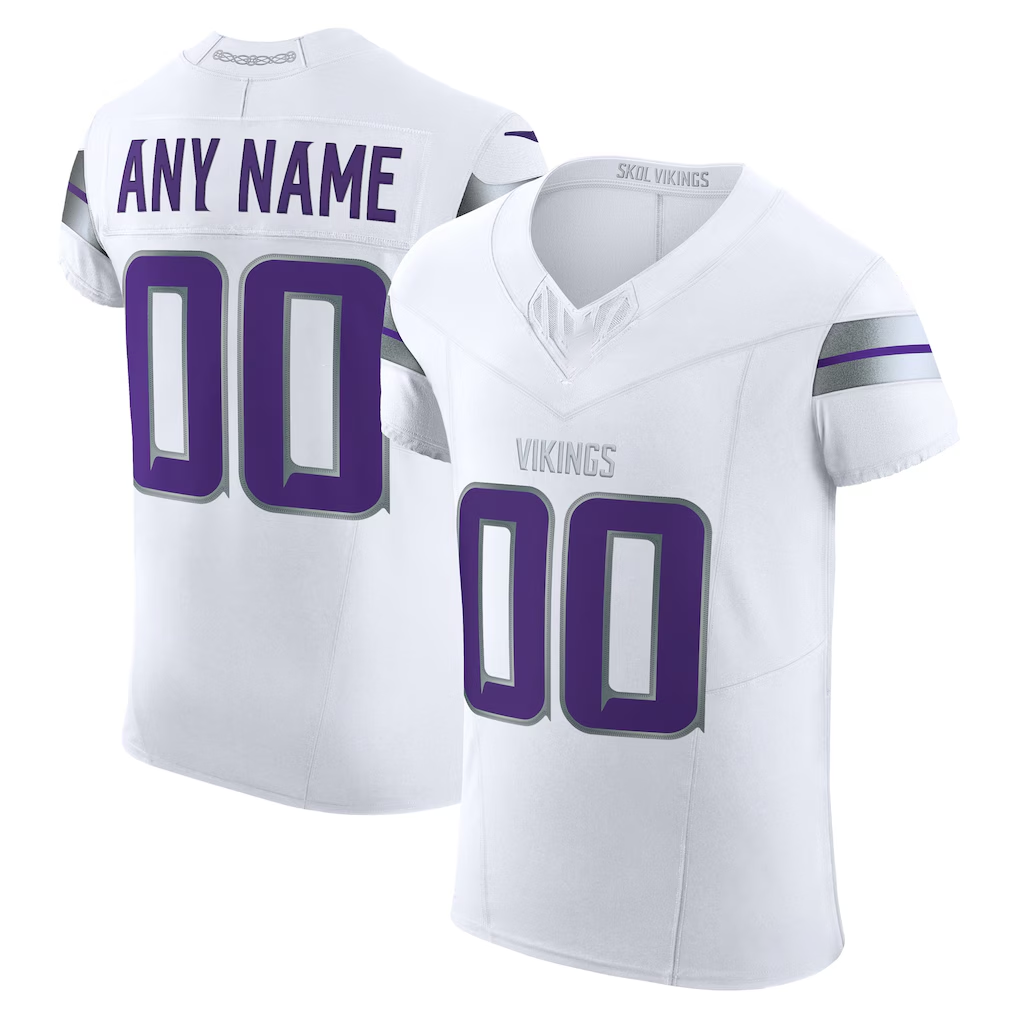 Rced Custom MN.Vikings White Vapor F.U.S.E. Elite Stitched Jerseys