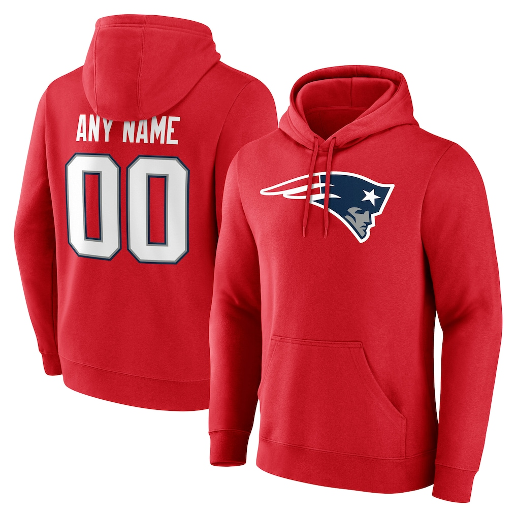 Rced Custom NE.Patriots Red Team Authentic Personalized Name & Number Hoodie Stitched Jerseys