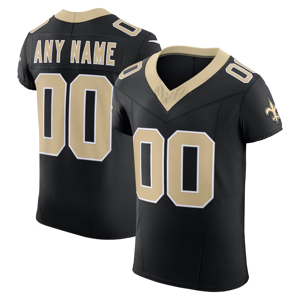 Rced Custom NO.Saints Black Vapor F.U.S.E. Elite Stitched Jerseys