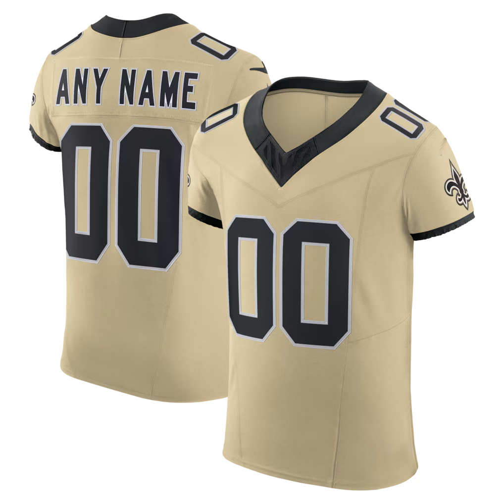 Rced Custom NO.Saints Gold Alternate Vapor F.U.S.E. Elite Stitched Jerseys