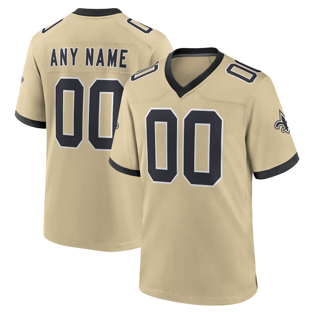 Rced Custom NO.Saints Gold Gameday Golds Alternate Game Stitched Jerseys