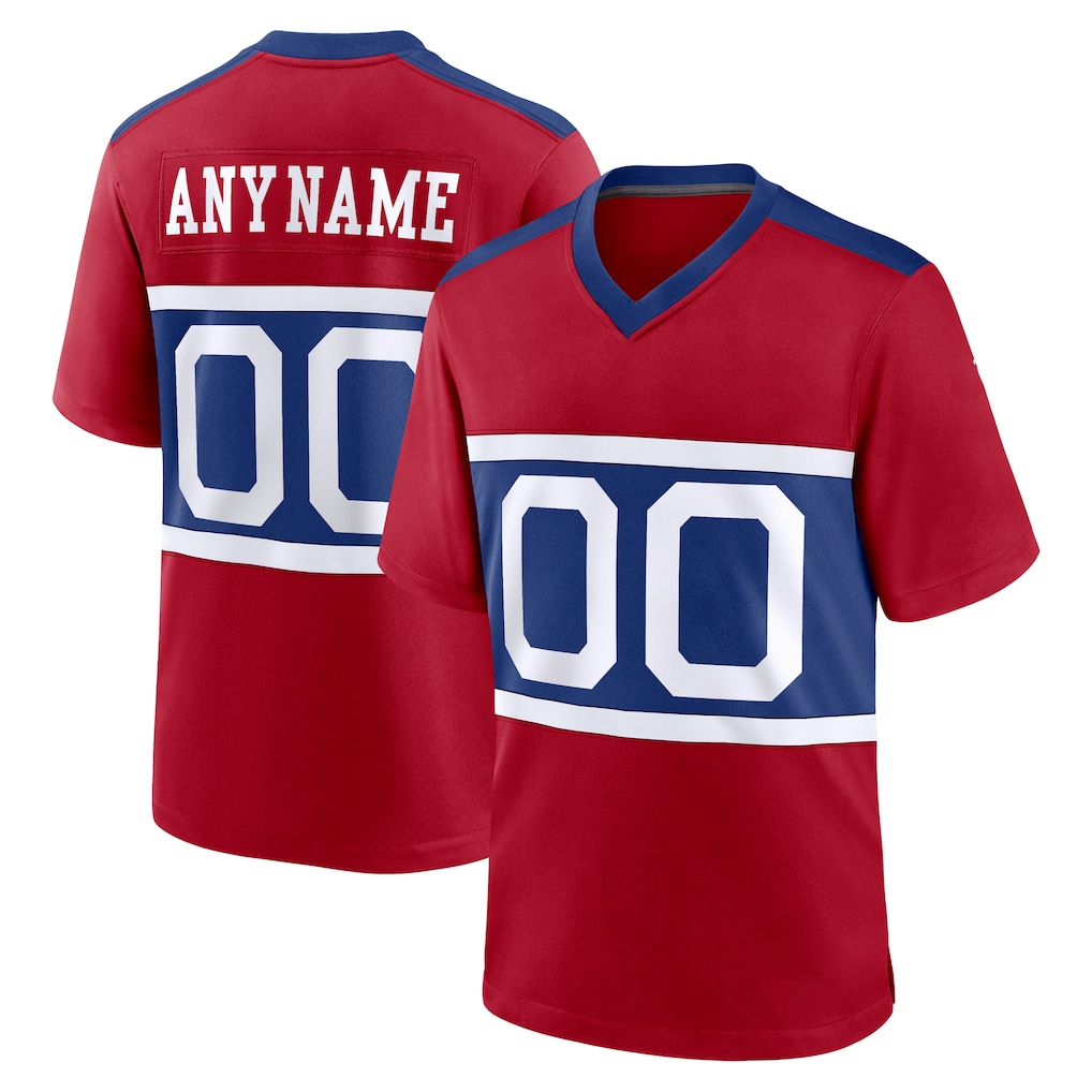 Rced Custom NY.Giants Century Red Alternate Game Stitched Jerseys