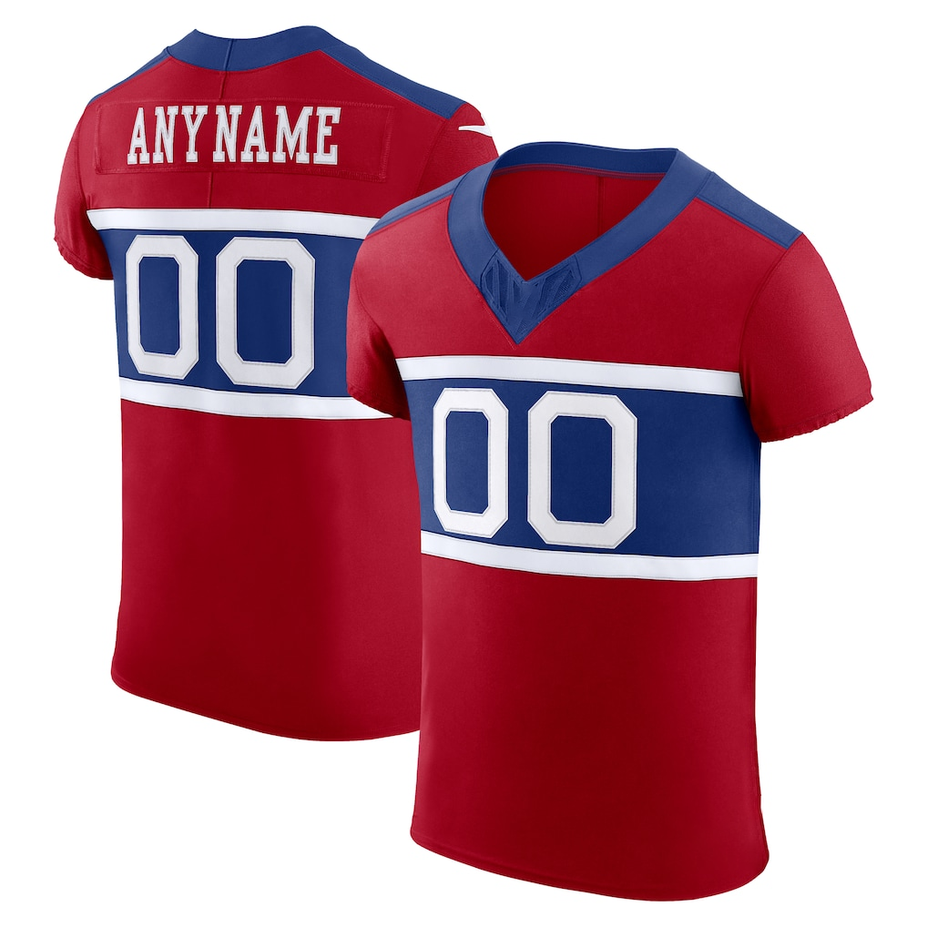 Rced Custom NY.Giants Red Alternate Vapor F.U.S.E. Elite  Stitched Jerseys