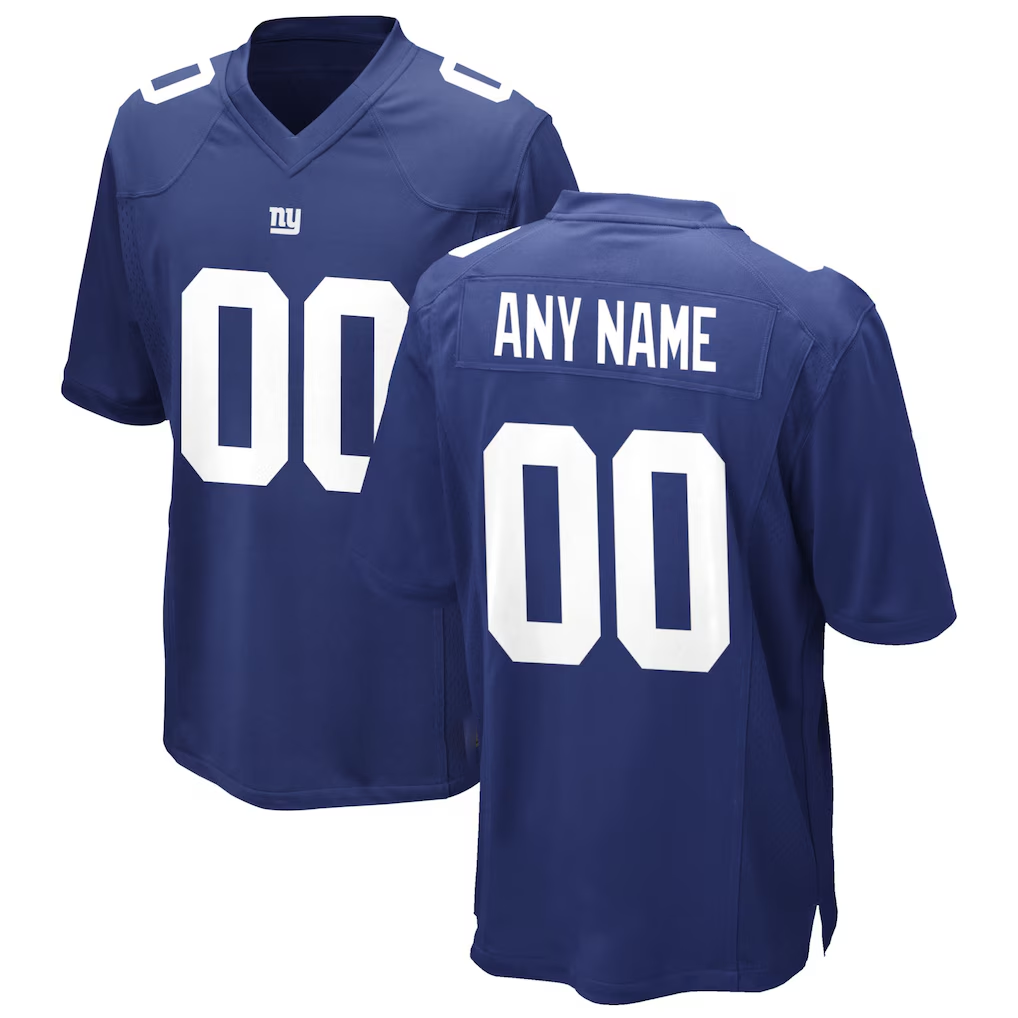 Rced Custom NY.Giants Royal Game Stitched Jerseys