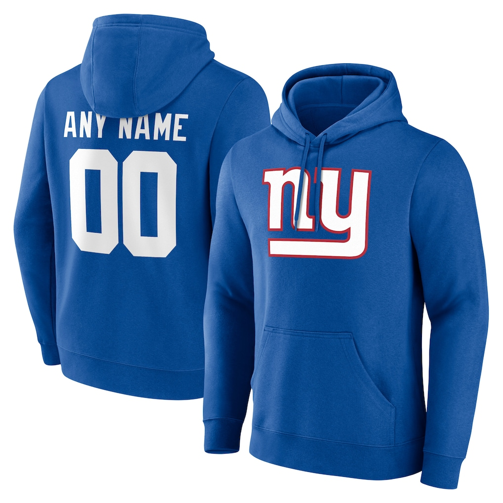 Rced Custom NY.Giants Royal Team Authentic Personalized Name & Number Hoodie Stitched Jerseys