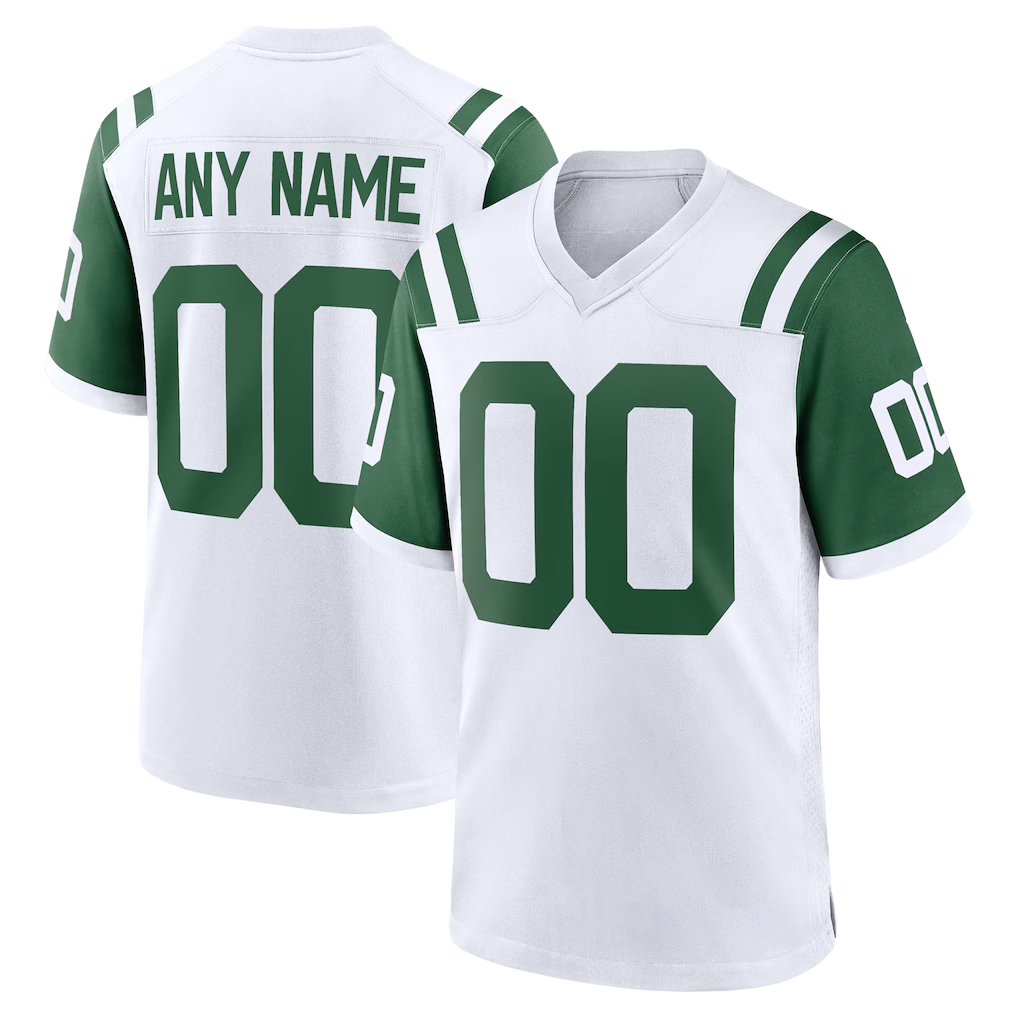 Rced Custom NY.Jets White Classic Alternate Replica Stitched Jerseys