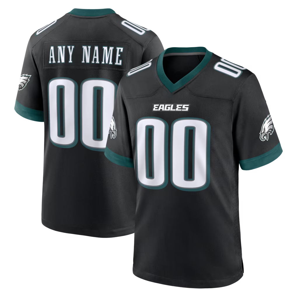 Rced Custom P.Eagles Black Alternate Game Stitched Jerseys