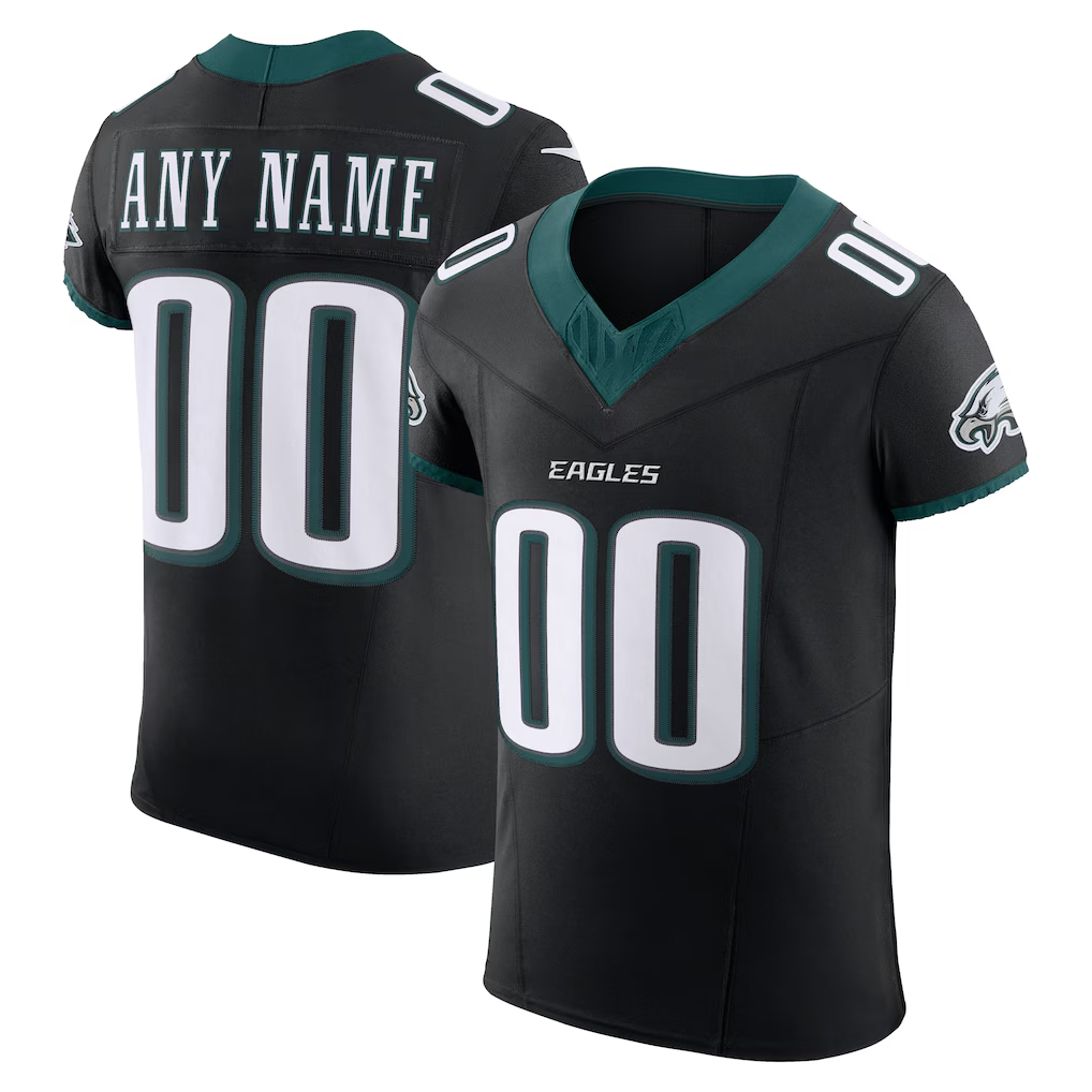 Rced Custom P.Eagles Black Alternate Vapor F.U.S.E. Elite Stitched Jerseys