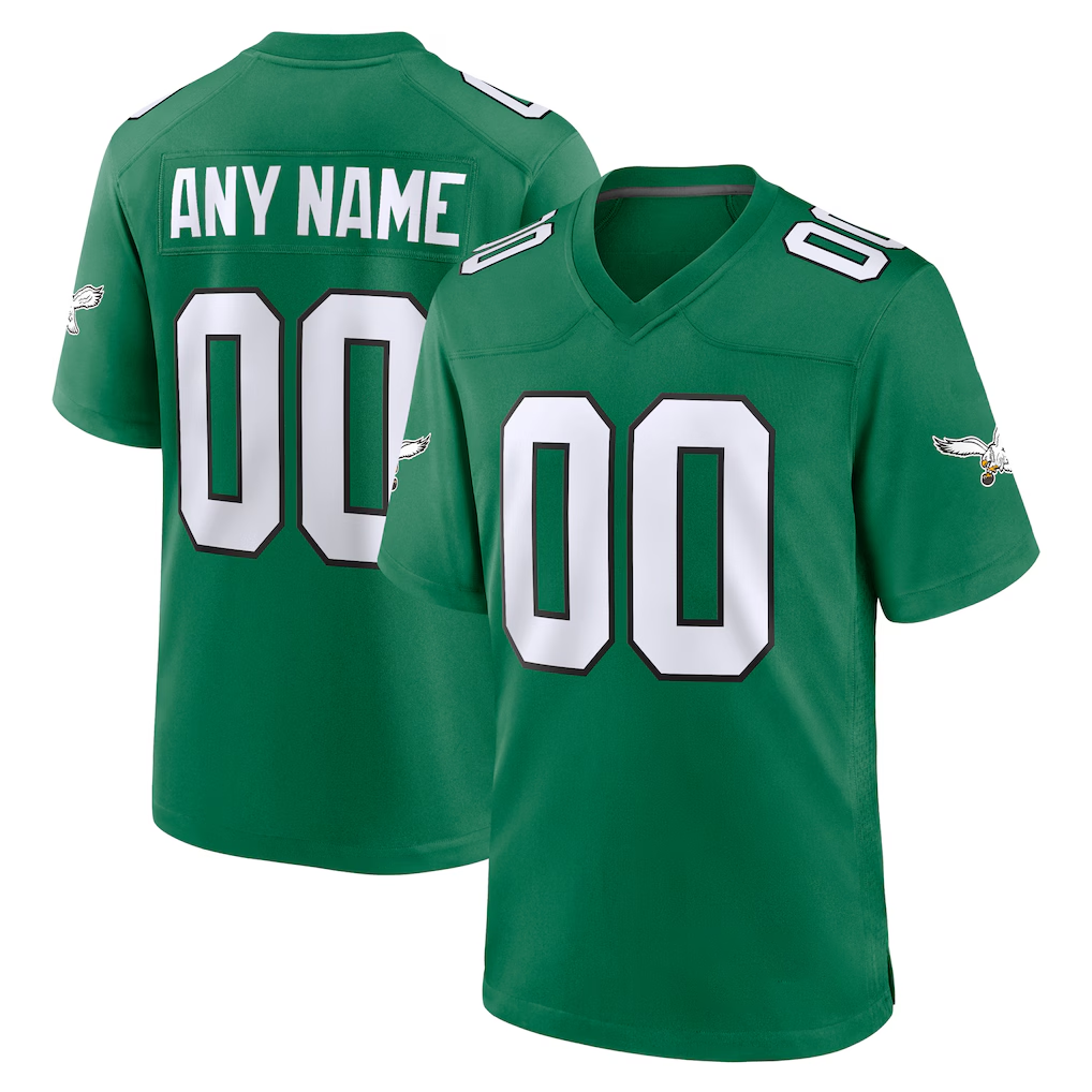 Rced Custom P.Eagles Kelly Green Alternate Stitched Jerseys
