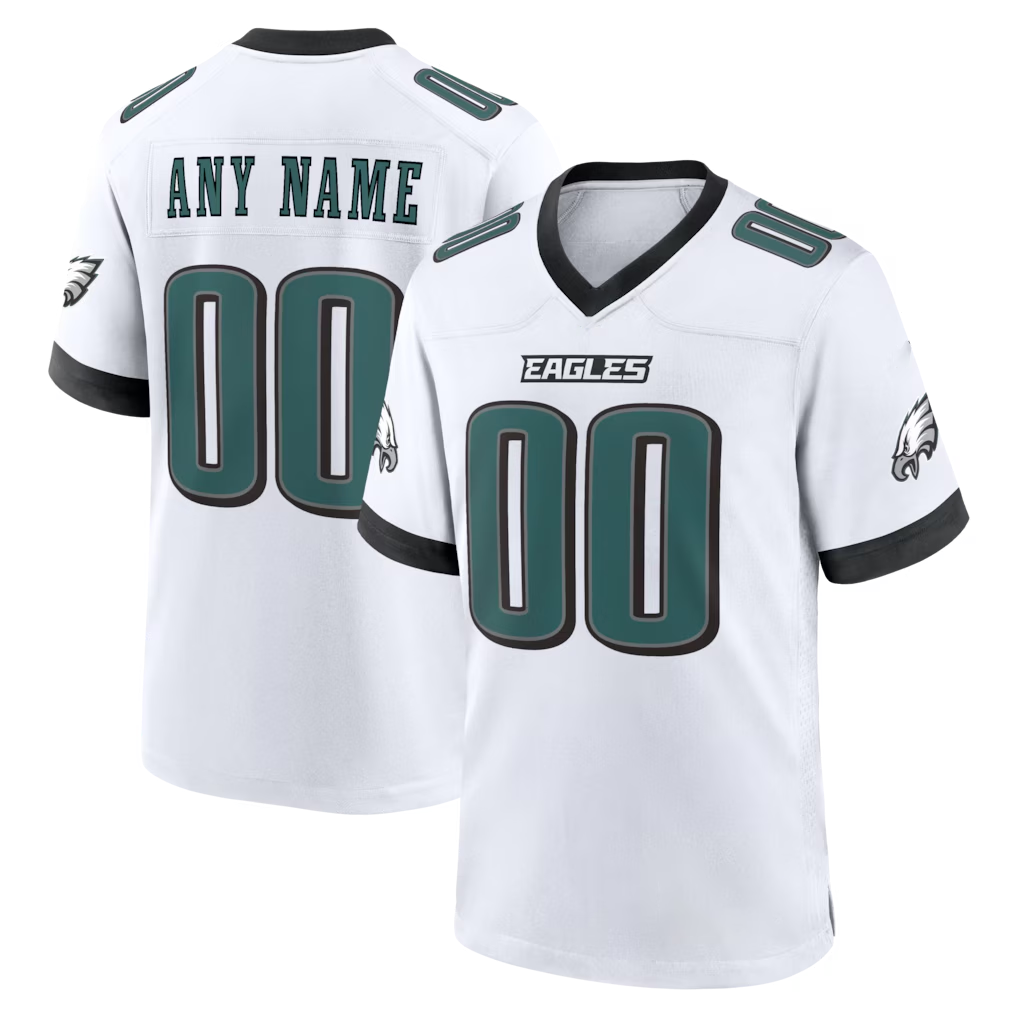 Rced Custom P.Eagles White White Game Stitched Jerseys