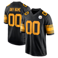 Rced Custom P.Steelers Black Alternate Game Stitched Jerseys