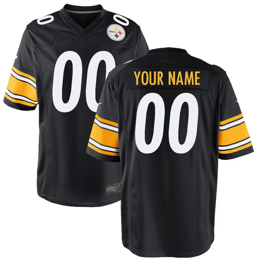 Rced Custom P.Steelers Black Game Stitched Jerseys