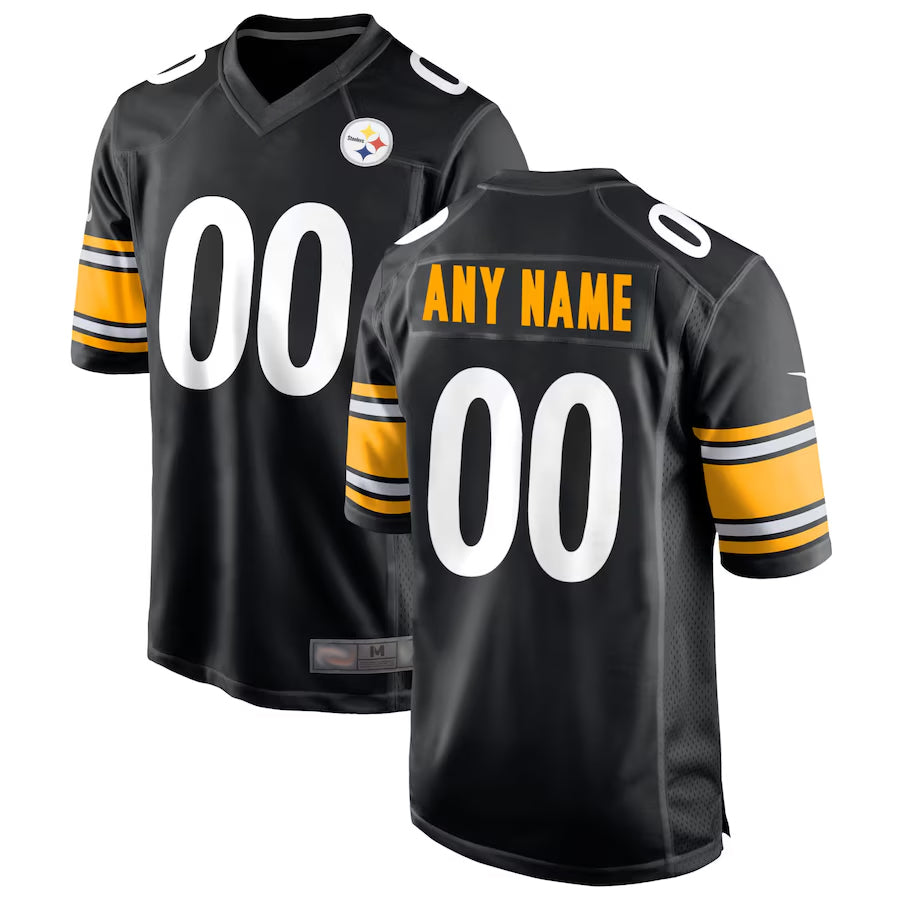Rced Custom P.Steelers Black Home Game Stitched Jerseys