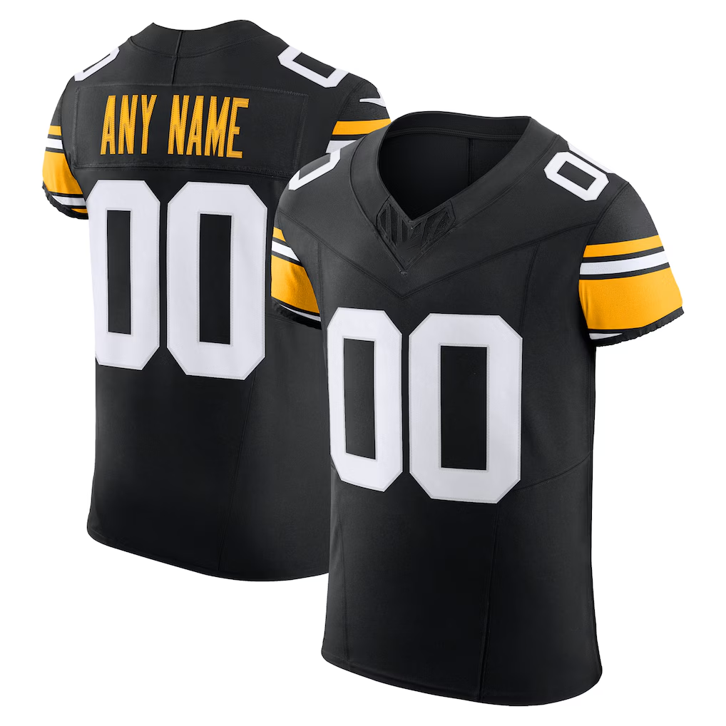 Rced Custom P.Steelers Black Vapor F.U.S.E. Elite Stitched Jerseys