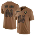 Rced Custom P.Steelers Brown Salute To Service Limited Stitched Jerseys