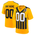 Rced Custom P.Steelers Gold Alternate 1933 Throwback Game Stitched Jerseys