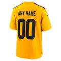 Rced Custom P.Steelers Gold Alternate Game Stitched Jerseys