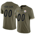 Rced Custom P.Steelers Salute To Service Limited Olive Stitched Jerseys