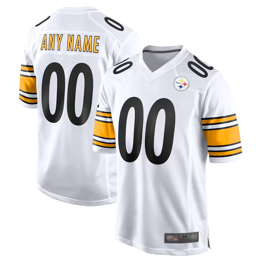 Rced Custom P.Steelers White Home Game Stitched Jerseys